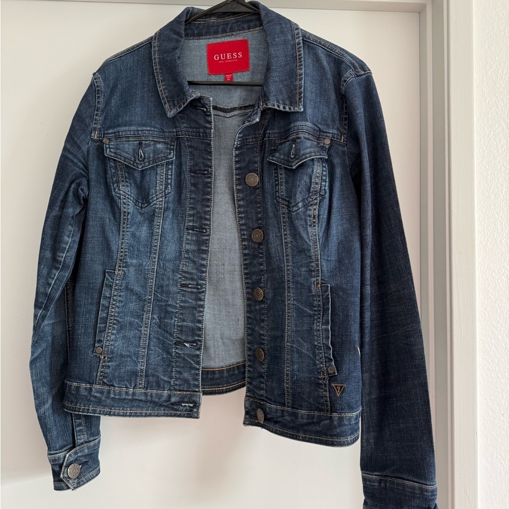 Guess Women's Blue Denim Jean Jacket